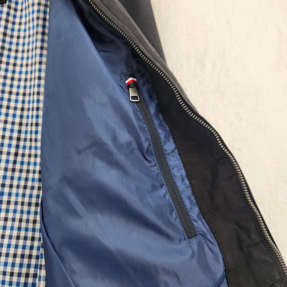 Tommy Hilfiger NWT Mens Med. Water Resistant Windbreaker Jacket Black 155SK350 - Picture 10 of 12